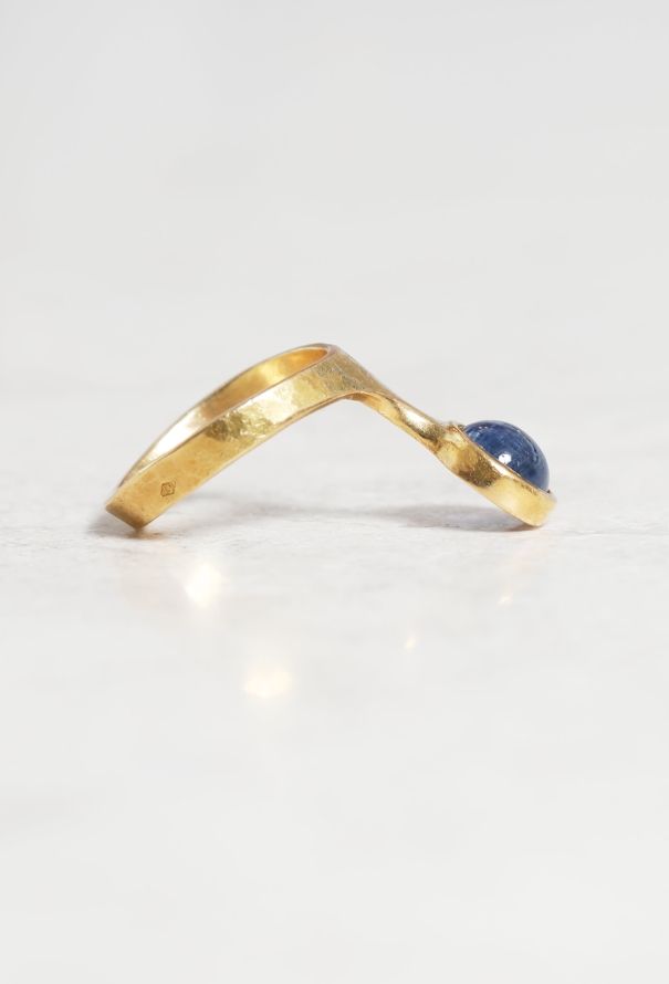 Vintage Fine Jewelry Costanza 18k Gold & Non-Heated 3 Carat Sapphire Ring - 4