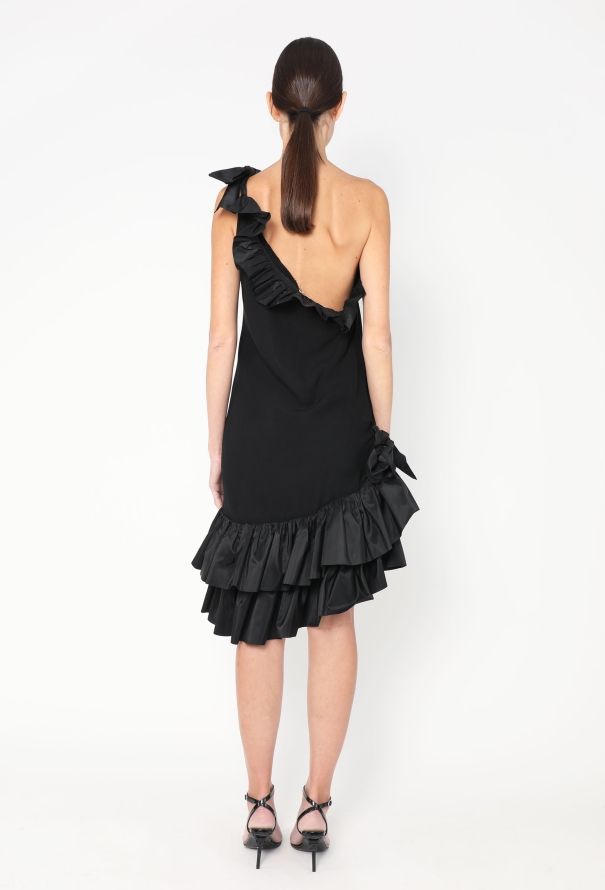 Saint Laurent S/S 1983 Ruffled One-Shoulder Dress - 6