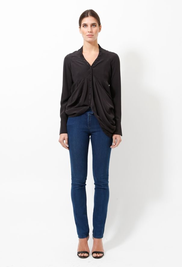 Balenciaga 2009 Silk Draped Top - 1