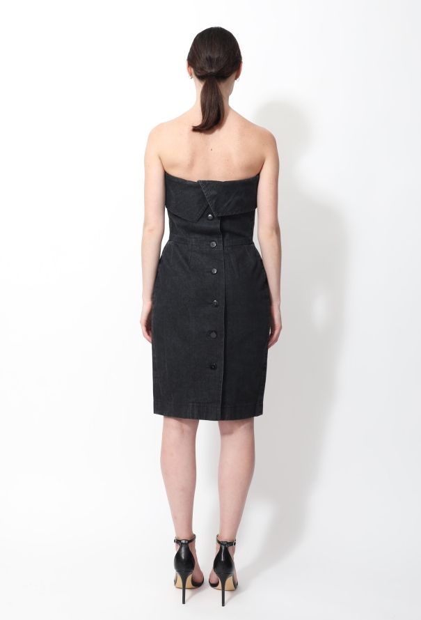 Saint Laurent 70s Denim Bustier Dress - 3