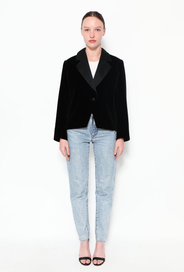 Saint Laurent Vintage Velvet Smoking Jacket - 3