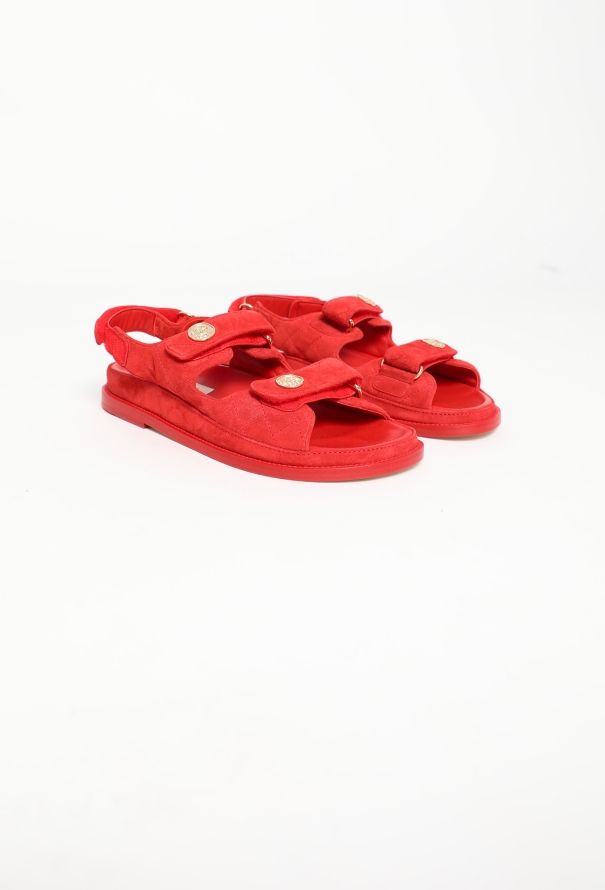 Chanel 2022 Suede 'CC' Dad Sandals - 3