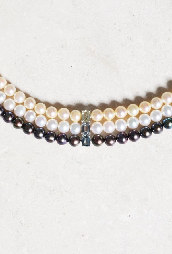 Vintage Fine Jewelry STUNNING Layered Row Pearl Necklace - 5