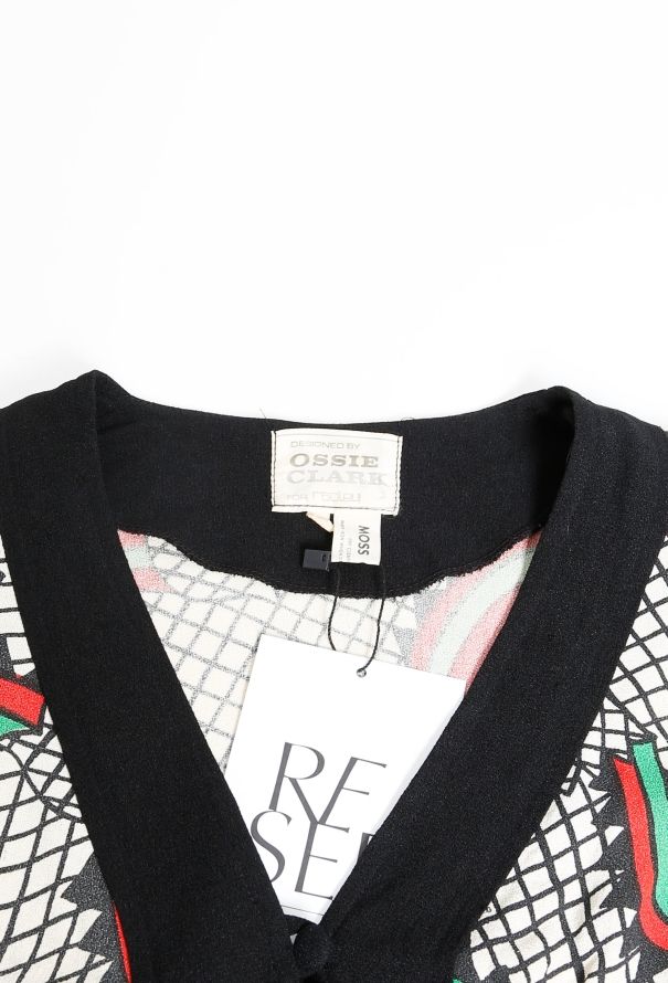 Ossie Clark COLLECTOR '70s Deco Print Crêpe Top - 6