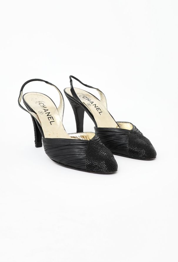 Chanel '80s Couture Embellished Slingbacks - 2