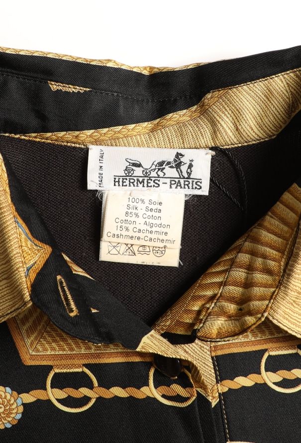 Hermès Vintage 'Poste et Cavalerie' Silk Carré Top - 6