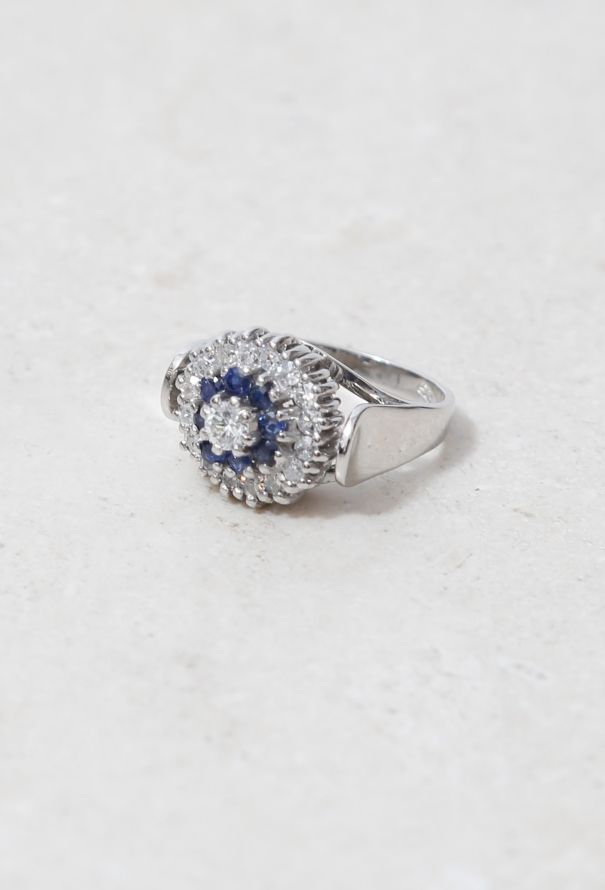 Vintage Fine Jewelry 14K Gold, Sapphire & Diamond Ring - 4