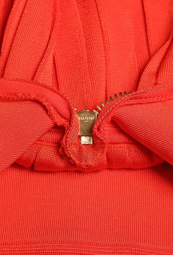 Balmain Pleated Open-Back Halter Dress - 6