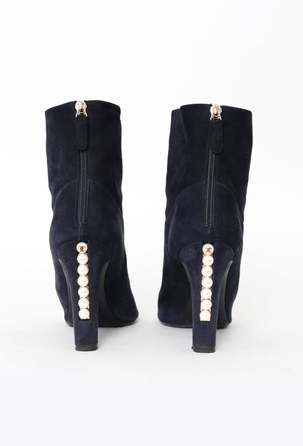 Chanel Suede Fantasy Pearl Boots - 3