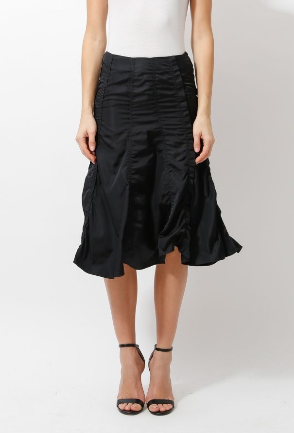 Saint Laurent 2000s Ruched Flared Skirt - 2