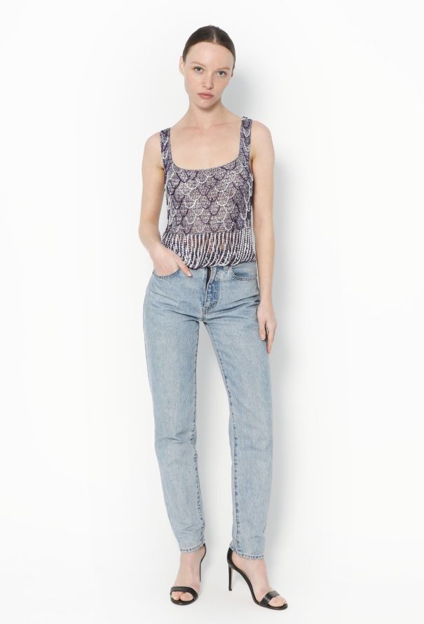 Azzaro STUNNING 1973 Metallic Chainmail Top - 4