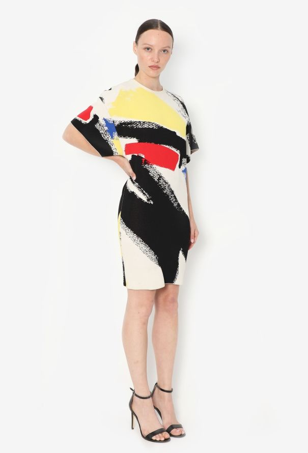 Céline S/S 2014 Brushstroke Bodycon Dress - 4