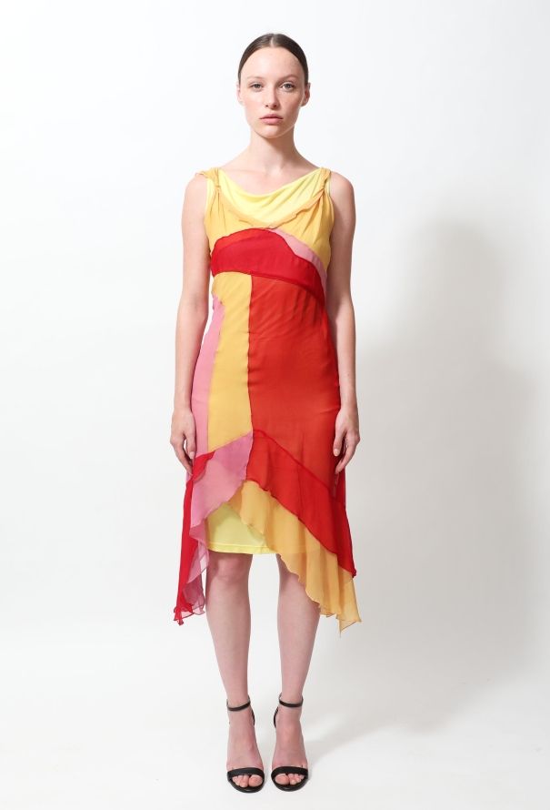 Alexander McQueen 90s Colorblock Dress - 1
