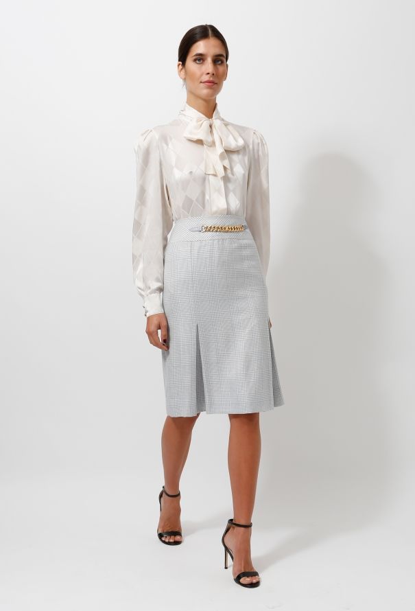 Céline 80s Chainlink Houndstooth Skirt - 3