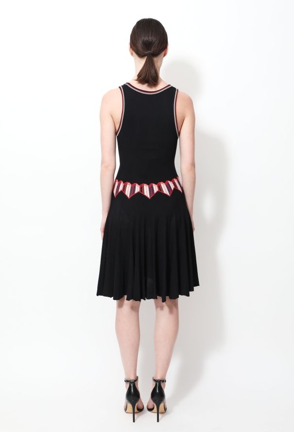 Alaïa Embroidered Heart Skater Dress Black - 3