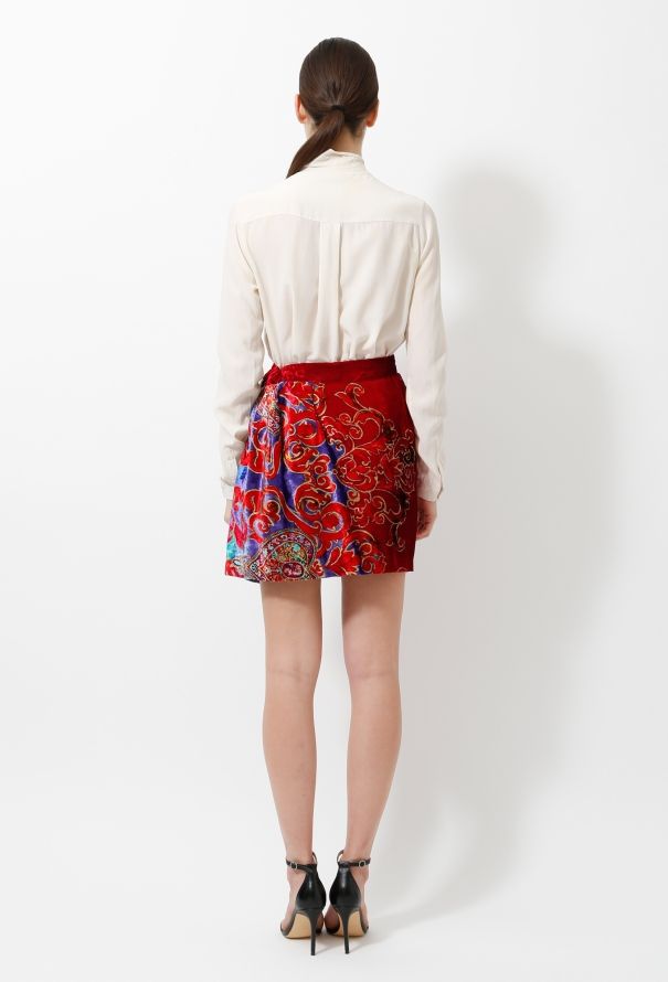Gianni Versace 80s Gianni Velvet Wrap Skirt - 5