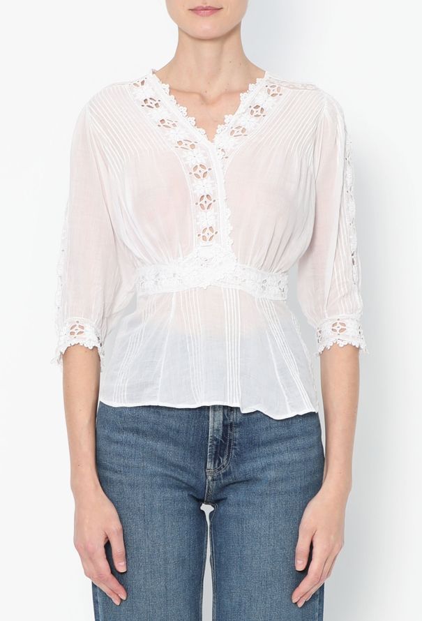 Antique '20s Flared Lace Top - 1