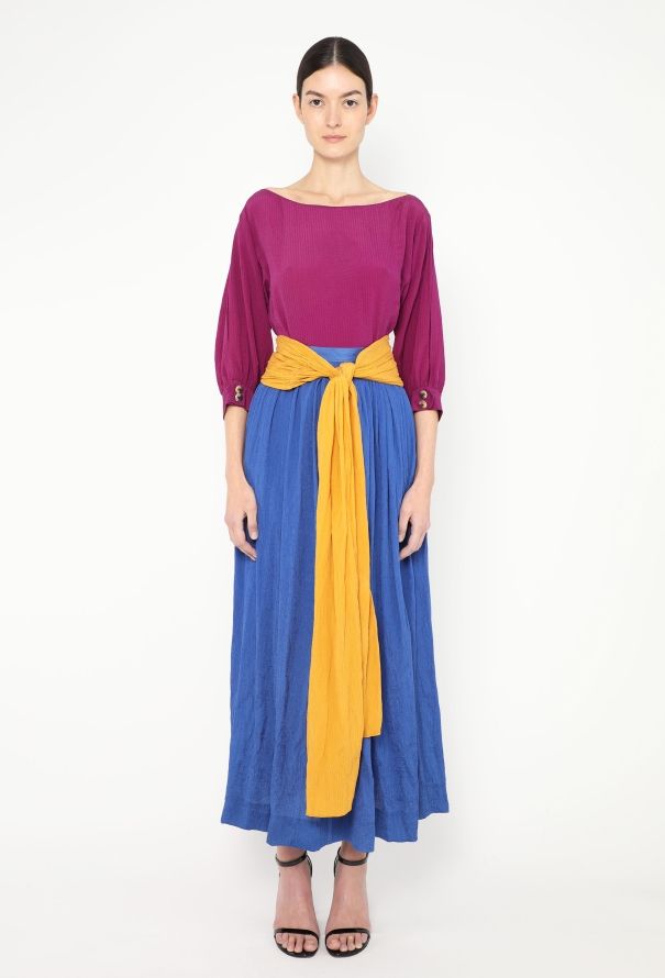 Saint Laurent Late '70s Pleated Silk 3-Piece Ensemble - 2