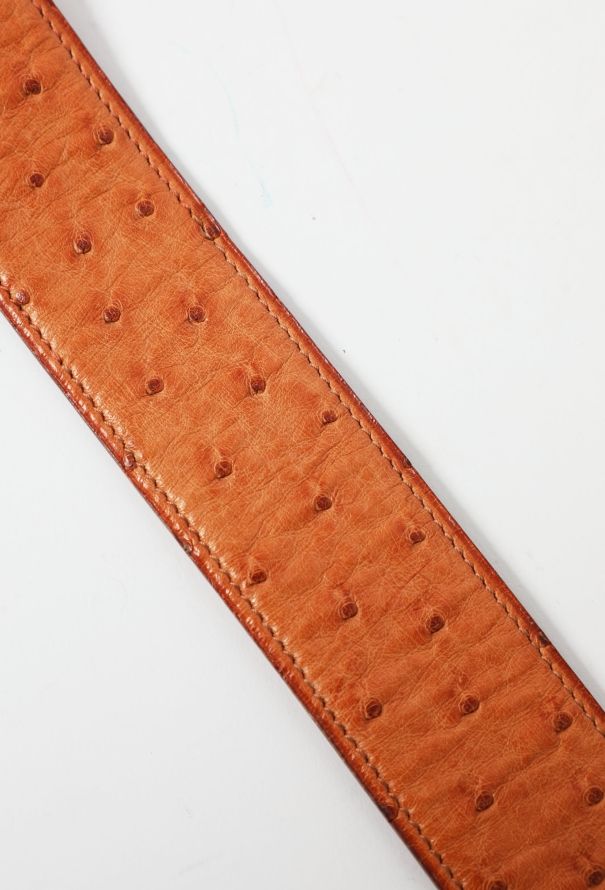 Hermès 1988 Chestnut Ostrich 'Collier de Chien' Belt - 4