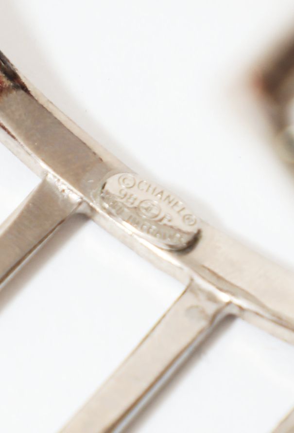 Chanel 1998 Metallic Embellished 'CC' Cuff - 9