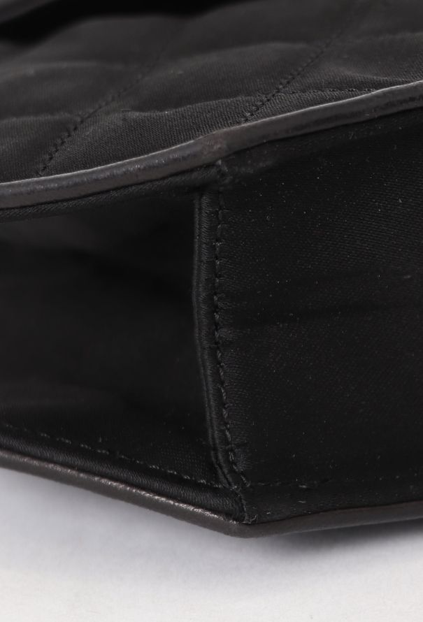 Chanel '90s Black Satin Octagon Classic Chain Bag - 8