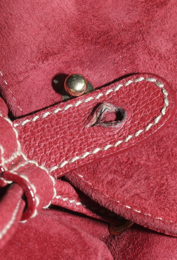 Gucci '90s Suede Bamboo Backpack - 11