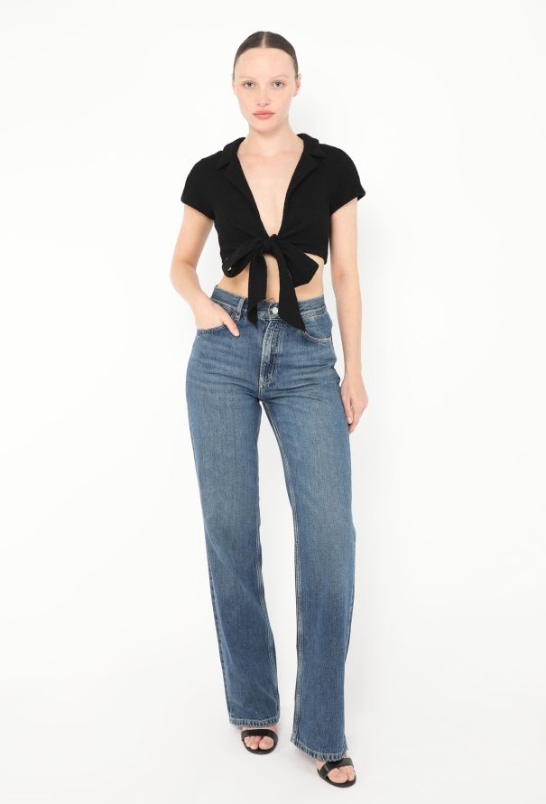 Chanel Cropped Terrycloth Tie Top - 3