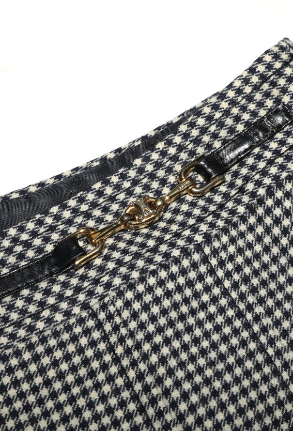 Céline '70s Triomphe Houndstooth Skirt - 5