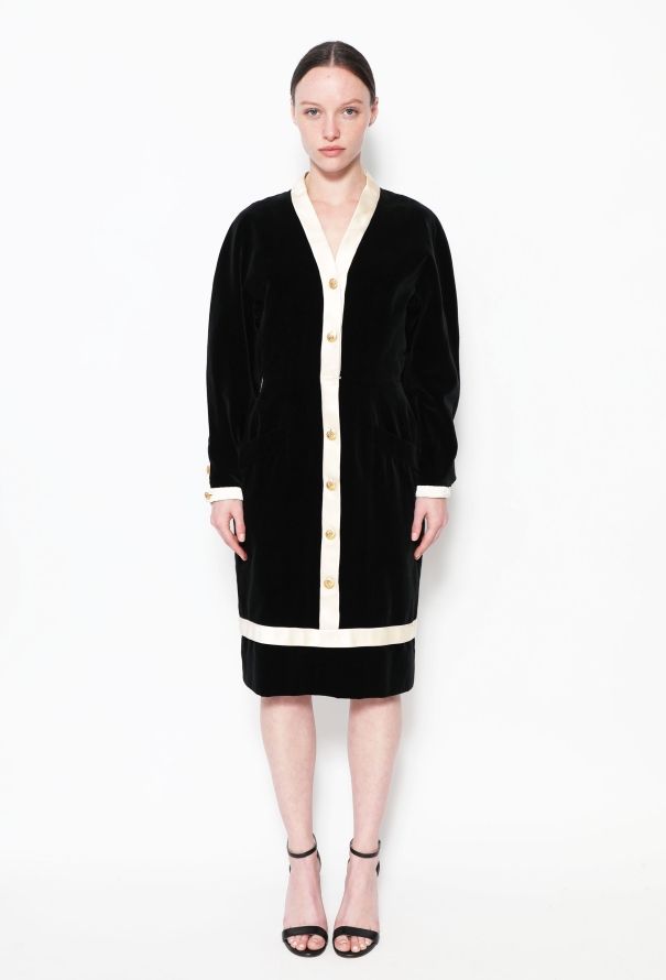 Chanel Timeless F/W 1986 Velvet 'CC' Dress - 1