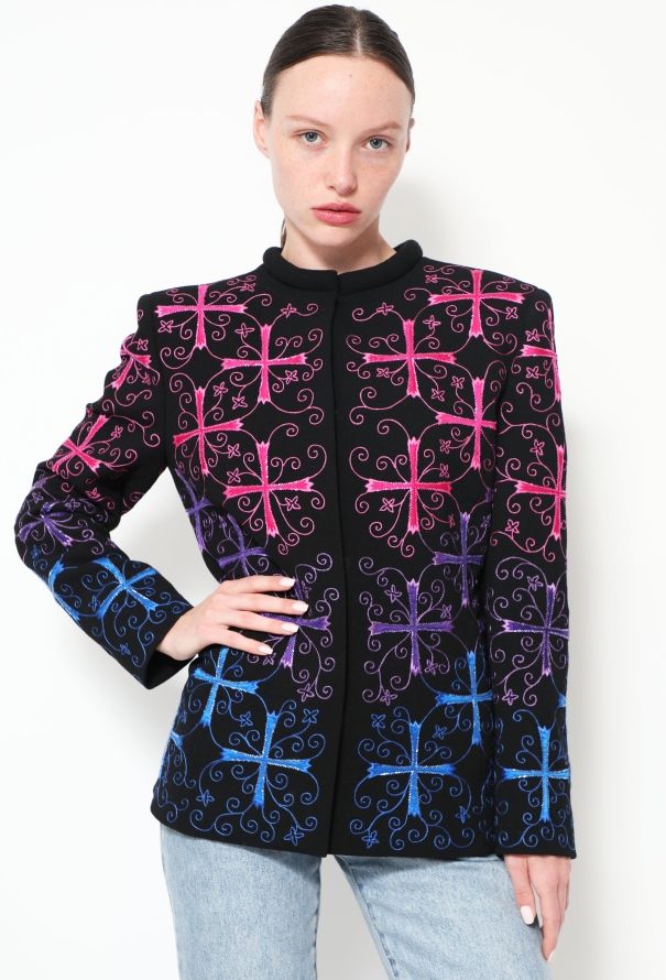 Gianni Versace RARE Atelier 1997 Filigree Cross Jacket - 3