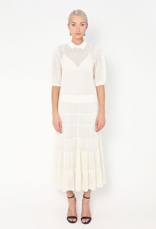 Valentino Resort 2015 Belted Pointelle Dress - 3