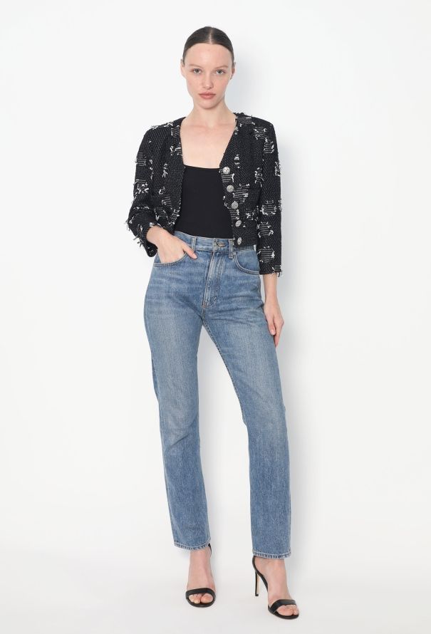 Chanel S/S 2015 Frayed Patchwork Jacket - 5