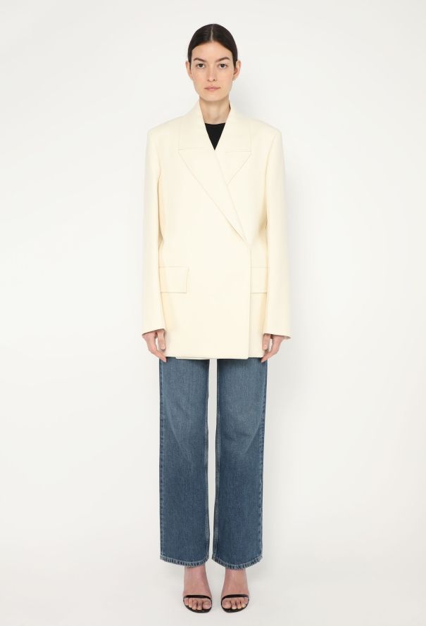 Jil Sander S/S 2022 Oversized Beige Tailored Blazer - 2