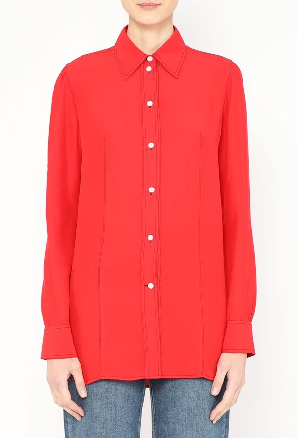 Céline 2015 Stitched Silk Blouse - 1