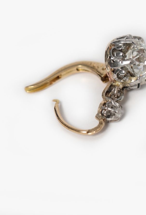Vintage Fine Jewelry Belle Époque 2.45 Carats Diamond Dormeuses - 6