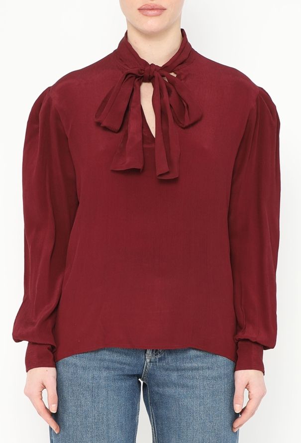 Saint Laurent Vintage Silk Lavallière Blouse - 1