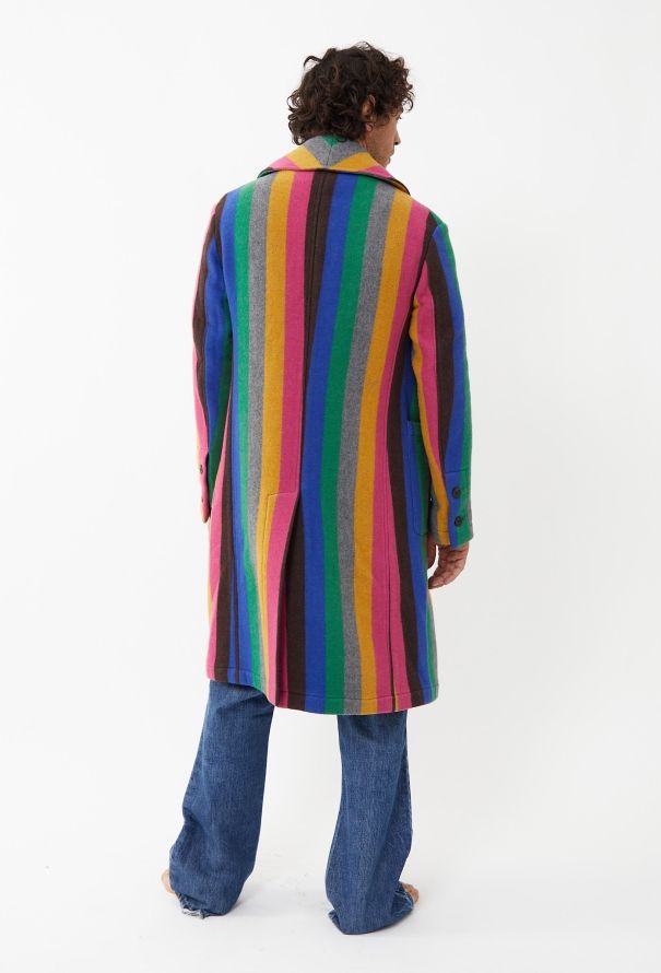 Loewe 2016 Striped Wool Coat - 4