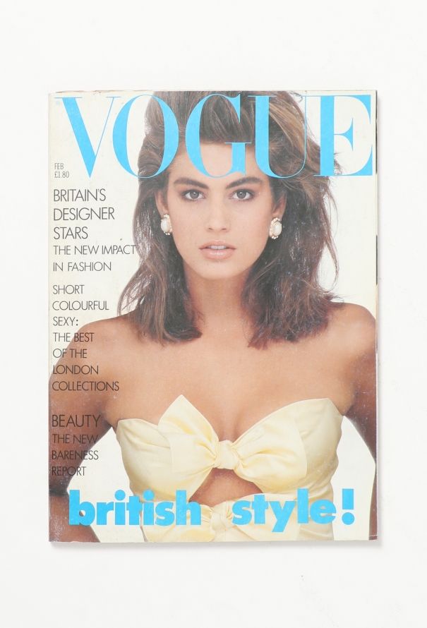 VOGUE UK February 1987 Cindy Crawford Cover Issue - 1