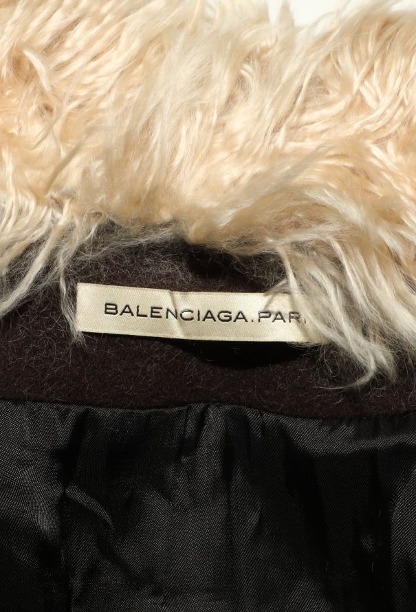 Balenciaga Pre-Fall 2011 Shearling Trim Peacoat - 7