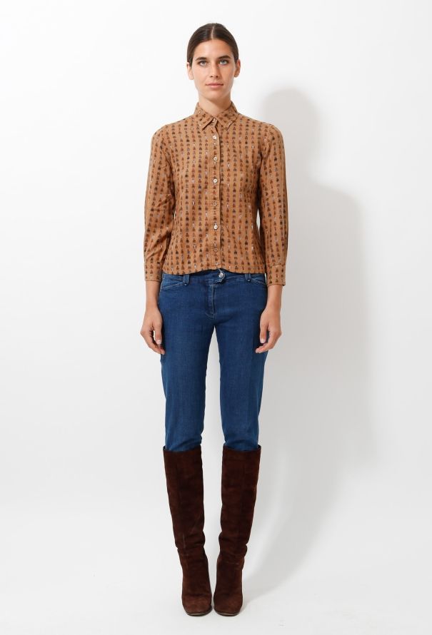 Céline 70s Horse Jockey Print Shirt - 2