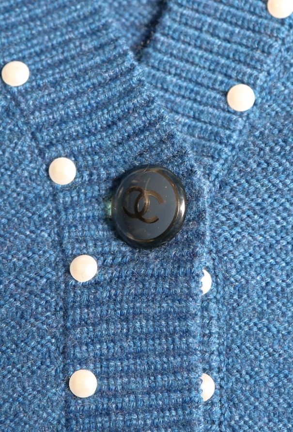 Chanel Cashmere Pearl Trim Cardigan - 7