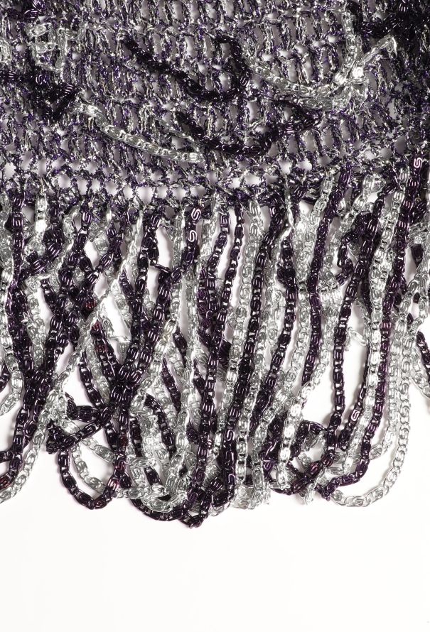 Azzaro STUNNING 1973 Metallic Chainmail Top - 7