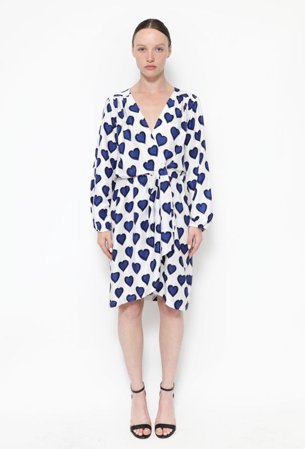 Saint Laurent 1992 Linen Heart Wrap Dress - 1