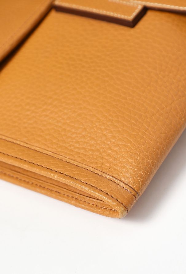 Hermès '80s Gold Fjord Jige Clutch - 8