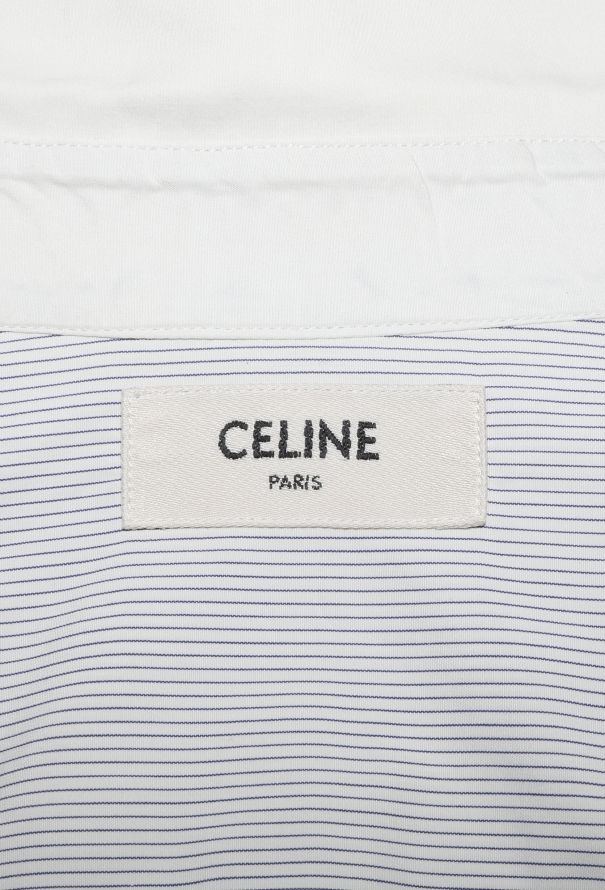 Céline Pinstripe Cotton Shirt - 6