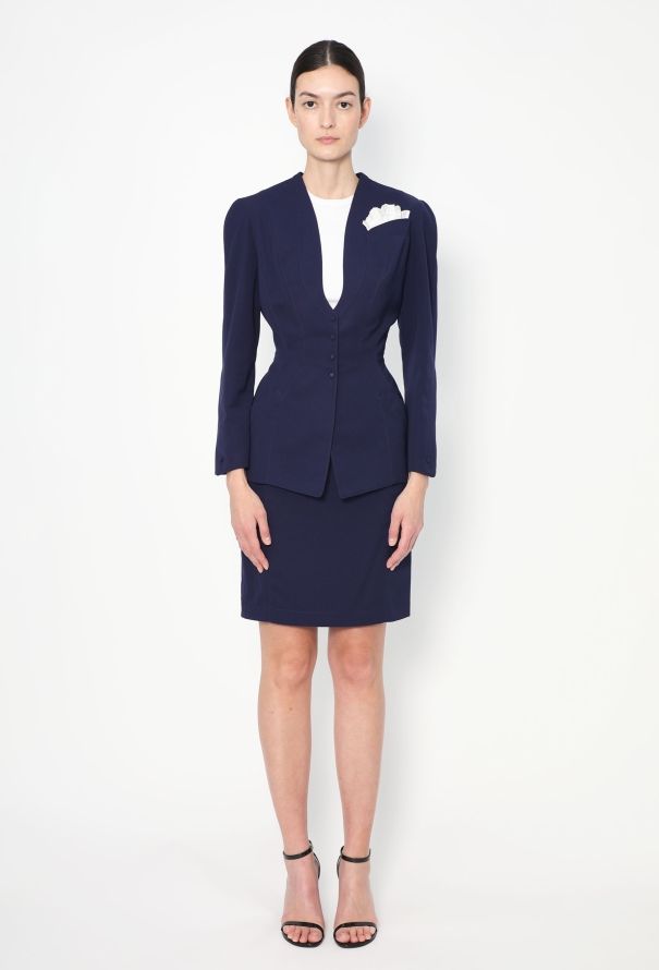 Thierry Mugler '90s Cinched Lace Trim Ensemble - 2