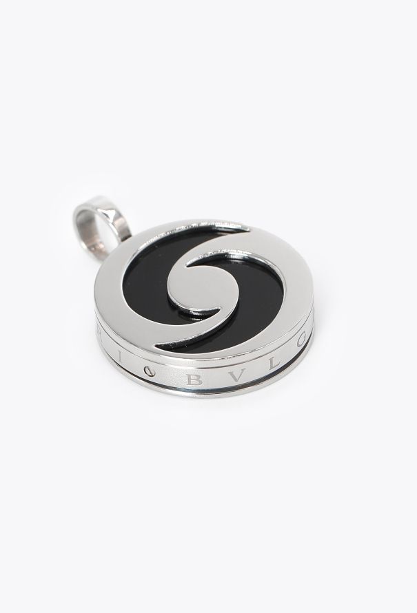 Bulgari 18k White Gold, Steel & Onyx Optical Illusion Pendant - 3
