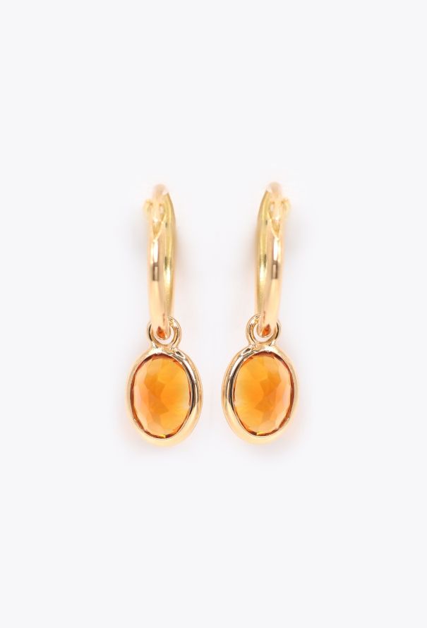 Modern Fine Jewelry 18k Yellow Gold & Madeira Citrine Earrings - 5