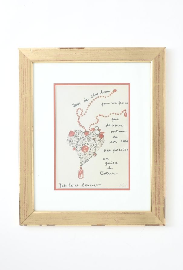 Saint Laurent RARE 1990 Cœur de YSL Lithography - 1