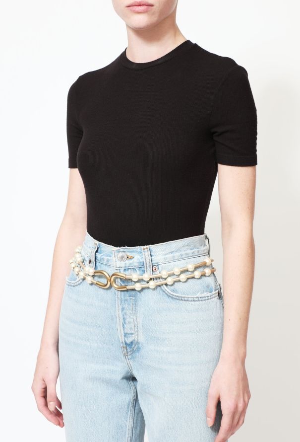 Chanel Resort 2001 Fantasy Pearl Metallic Cord Belt - 1